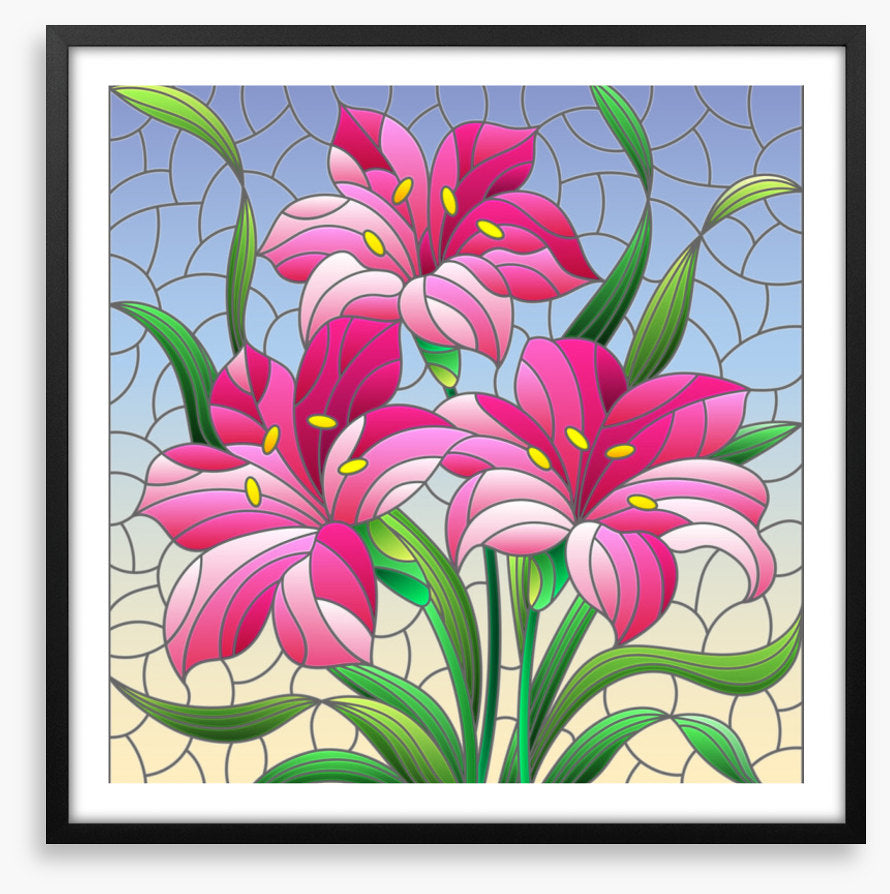 Pink lily window