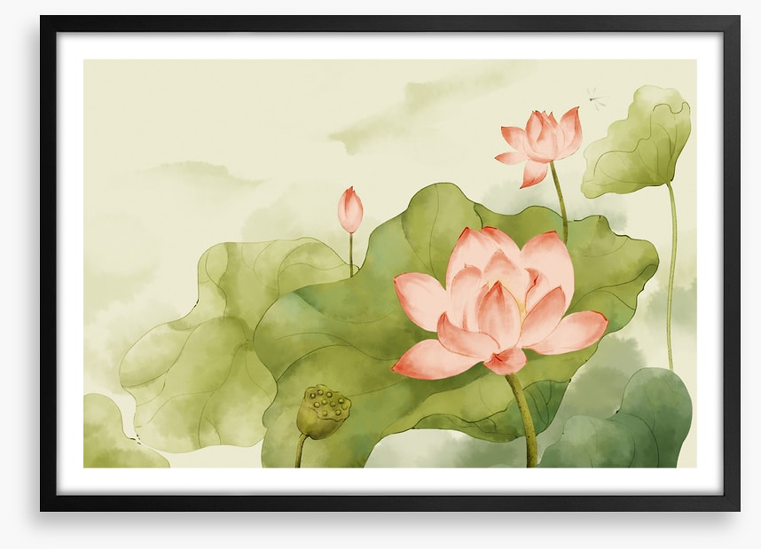 Pink lotus leaves
