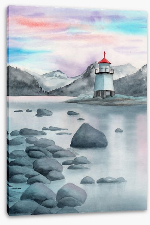 Rocky shore lighthouse