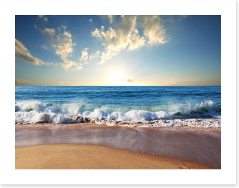 Gentle surf sunset