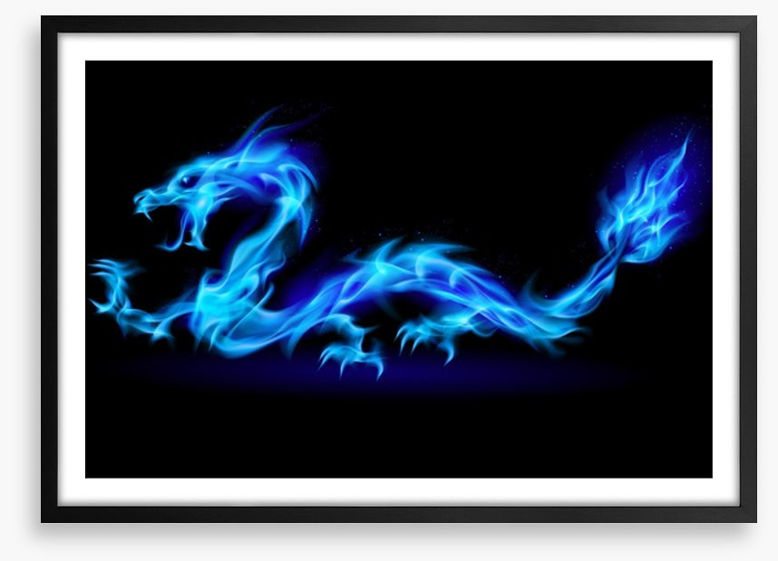 Blue fire dragon