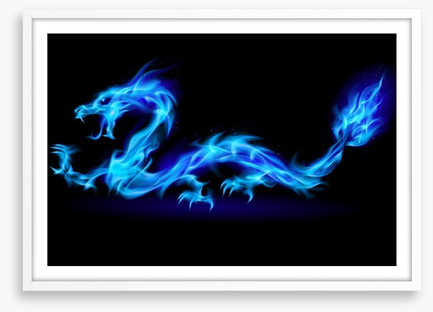 Blue fire dragon
