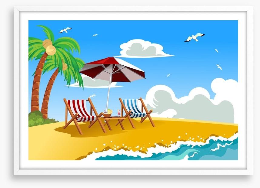 Deckchairs on the beach