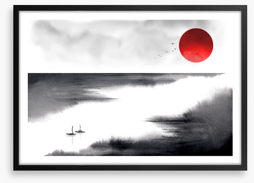 Below the rising sun