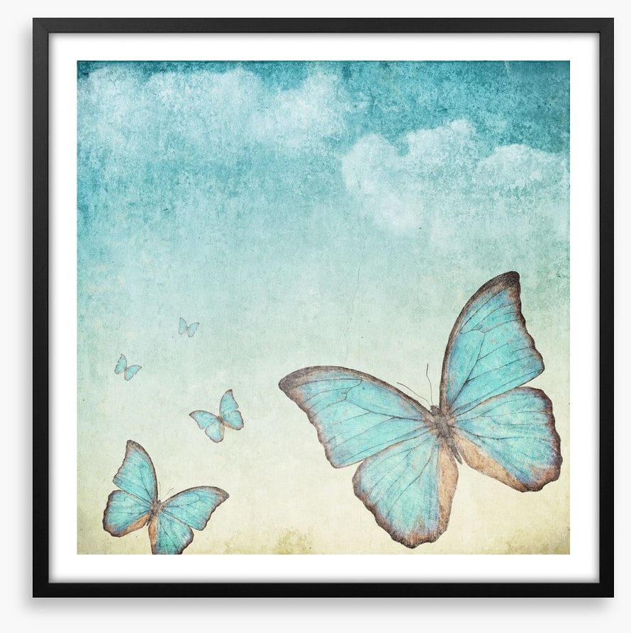 Vintage blue butterflies