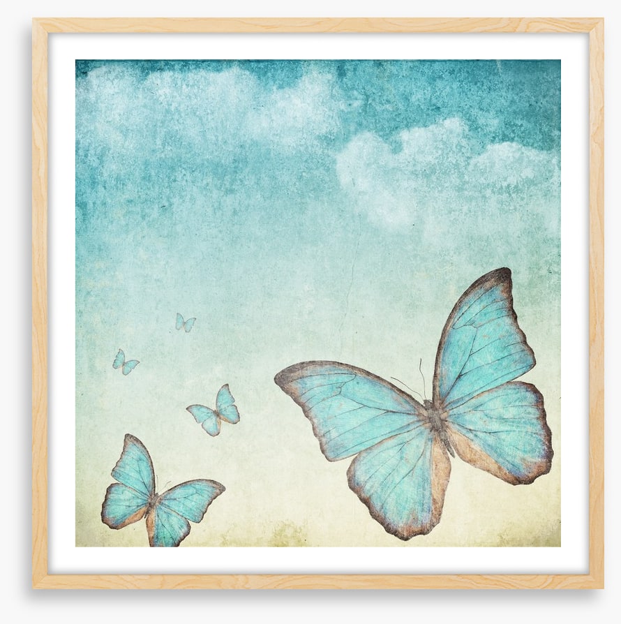 Vintage blue butterflies