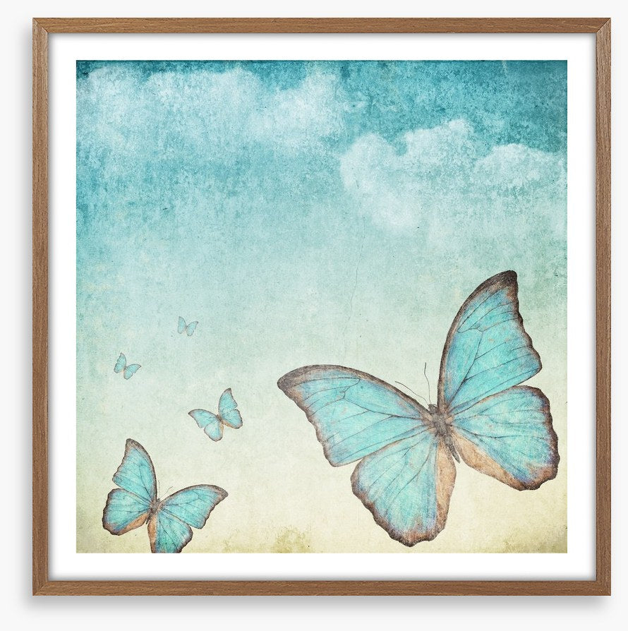 Vintage blue butterflies