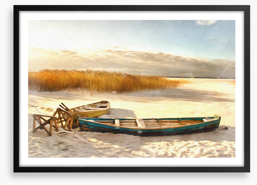 By the ice lake