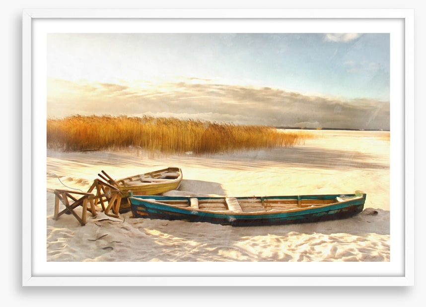 By the ice lake