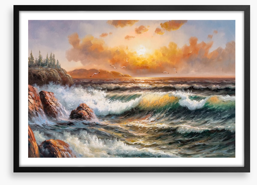 Wild wave sundown