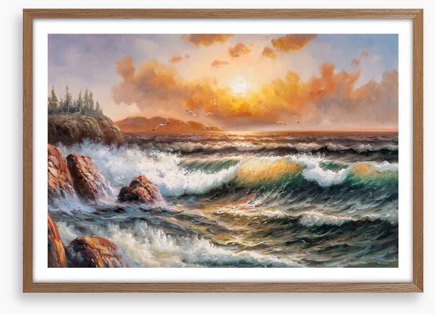 Wild wave sundown