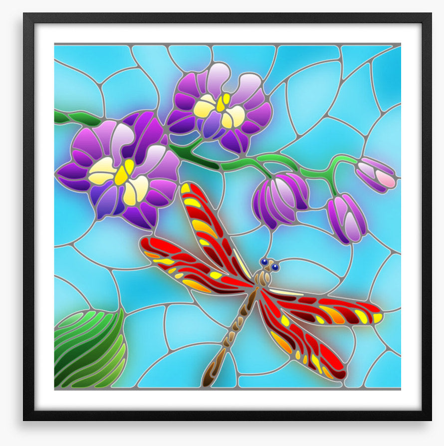 Red dragonfly window