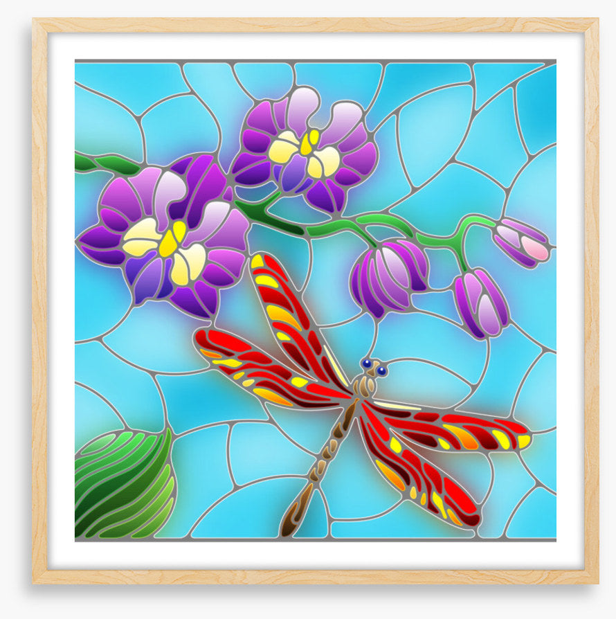 Red dragonfly window
