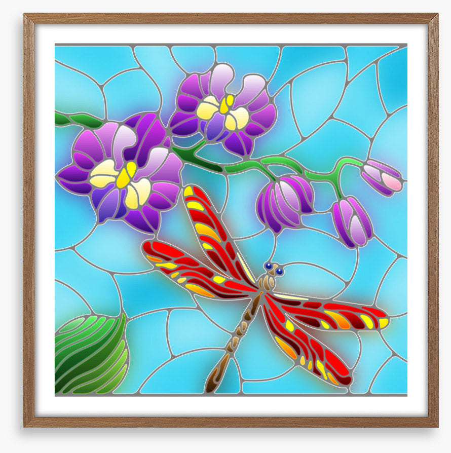Red dragonfly window
