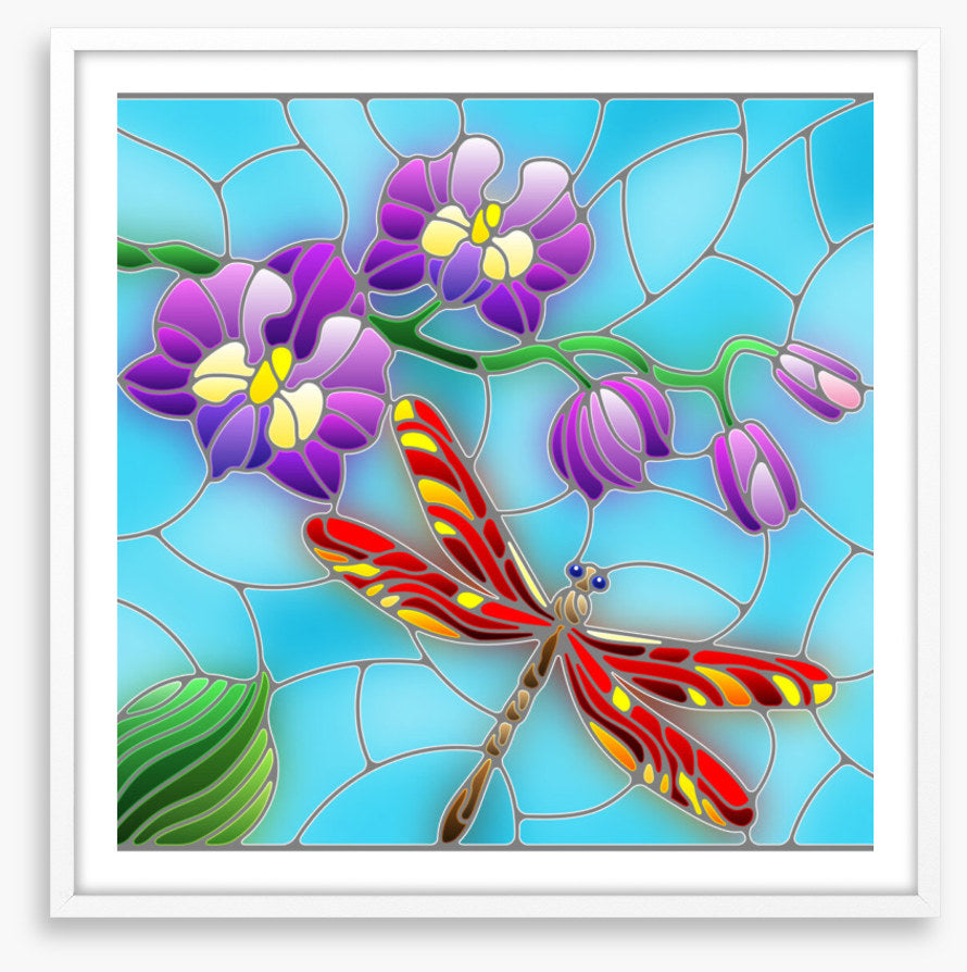 Red dragonfly window