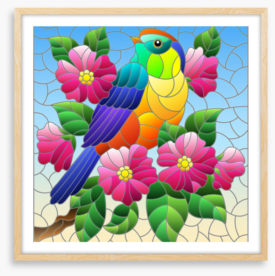 Bird and bloom window