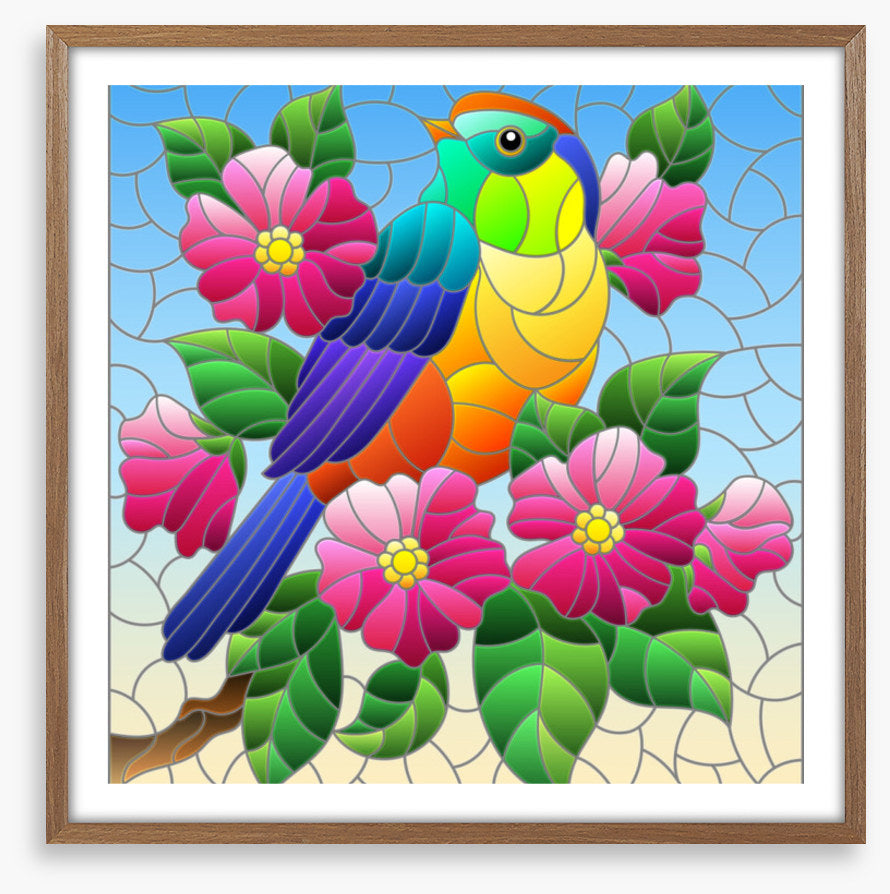 Bird and bloom window