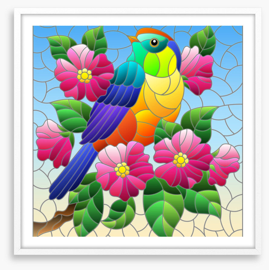 Bird and bloom window