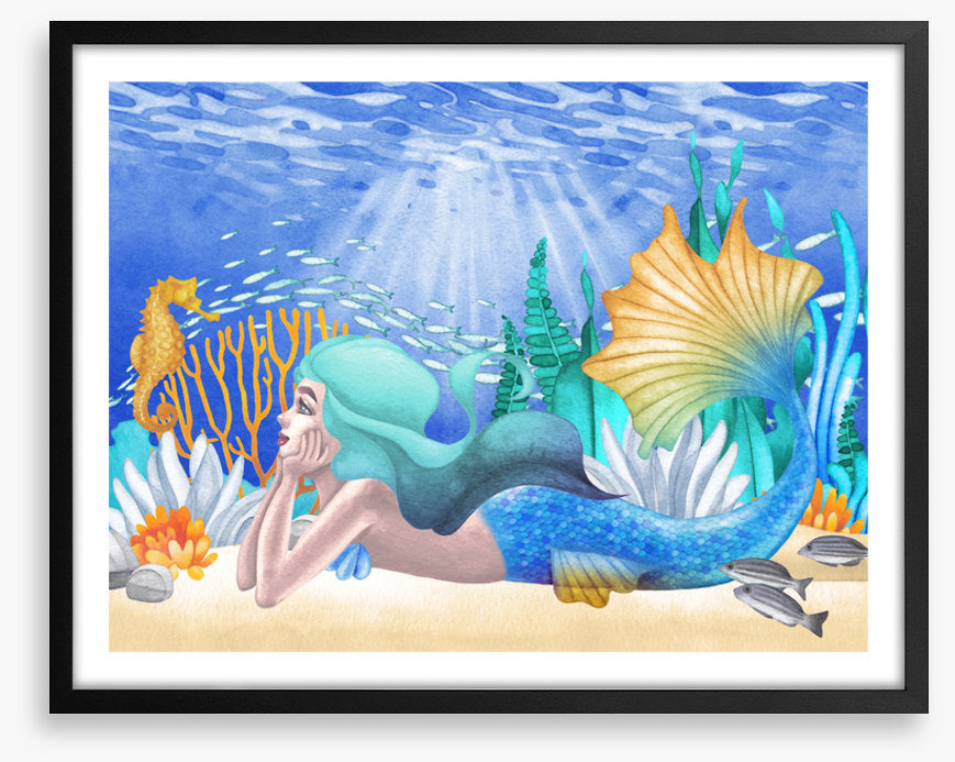 Blue hair mermaid