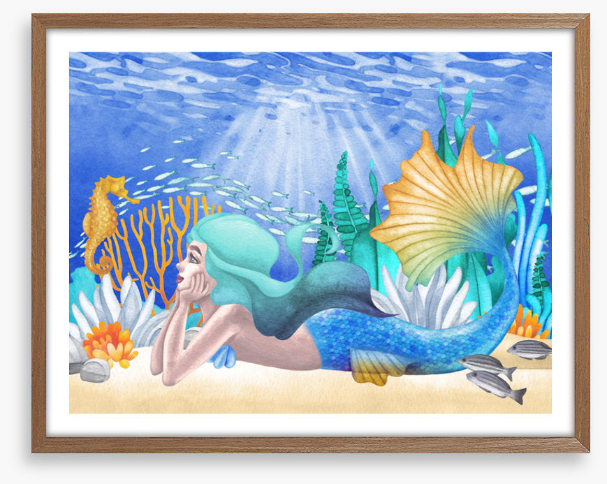 Blue hair mermaid