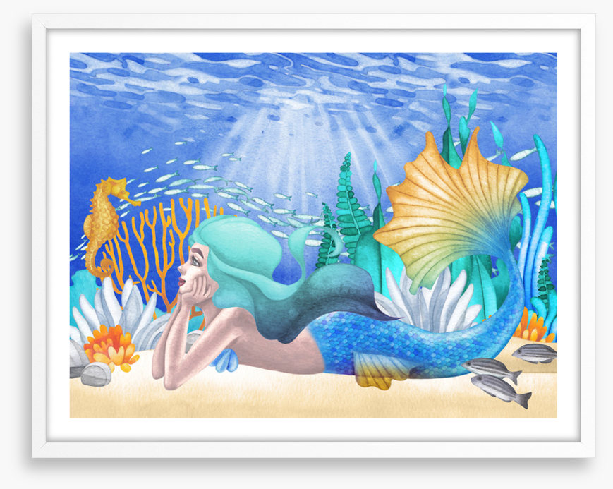Blue hair mermaid