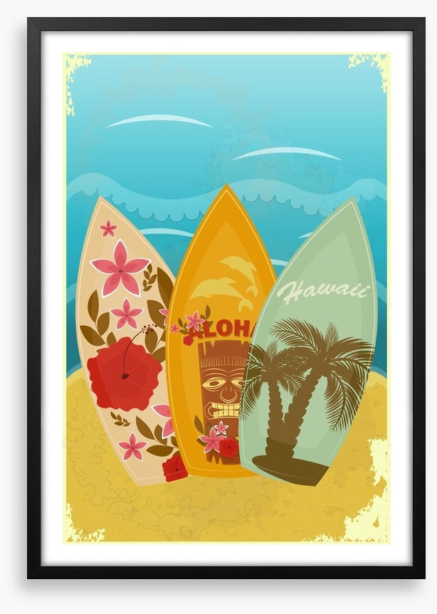 Retro Hawaiian surf