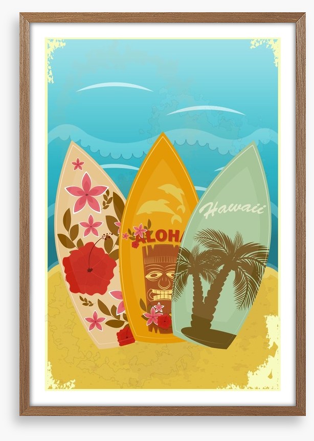 Retro Hawaiian surf