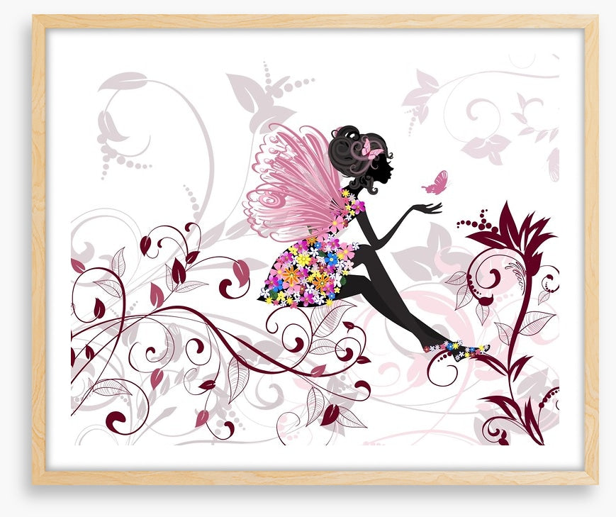 Flower fairy with butterflies