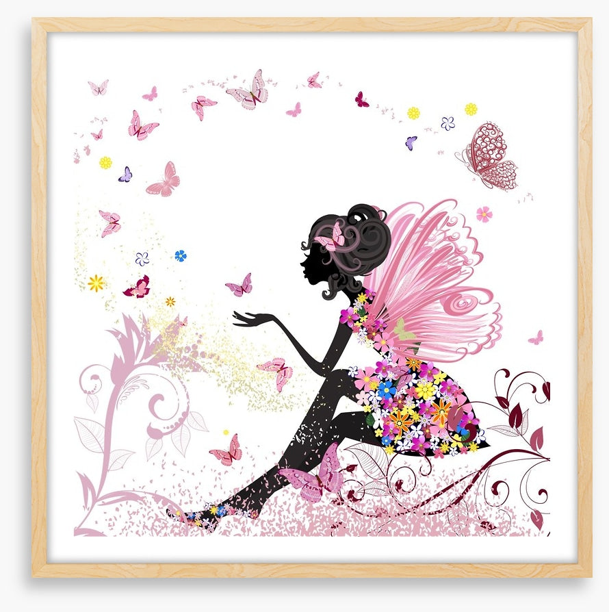 Flower fairy with butterflies