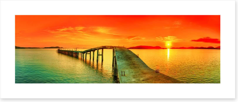 Sunset jetty panorama