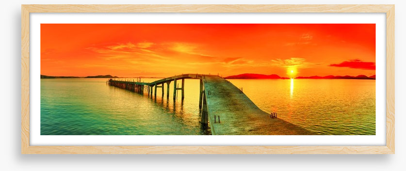 Sunset jetty panorama