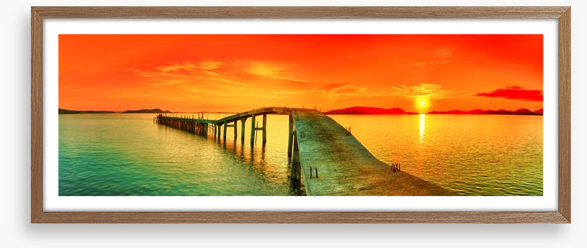 Sunset jetty panorama