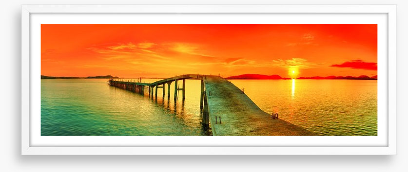 Sunset jetty panorama