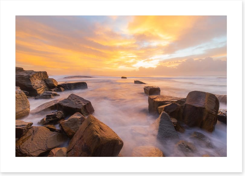 Sea stone sunrise