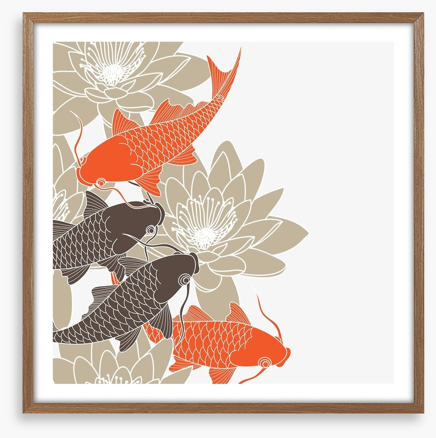 Lotus and koi