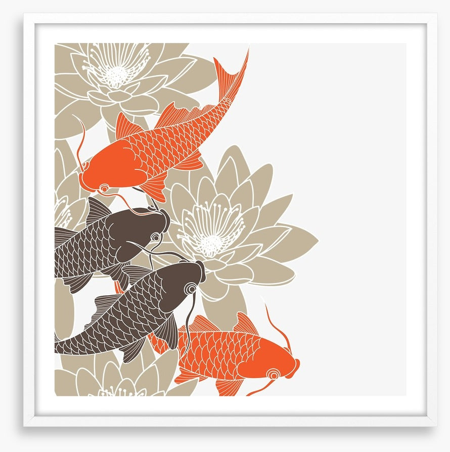Lotus and koi