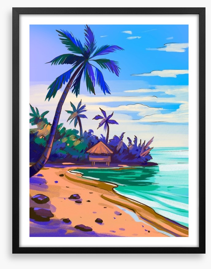Blue sky beach