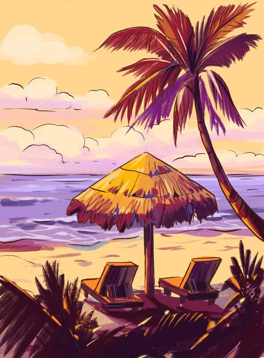 Golden sky beach