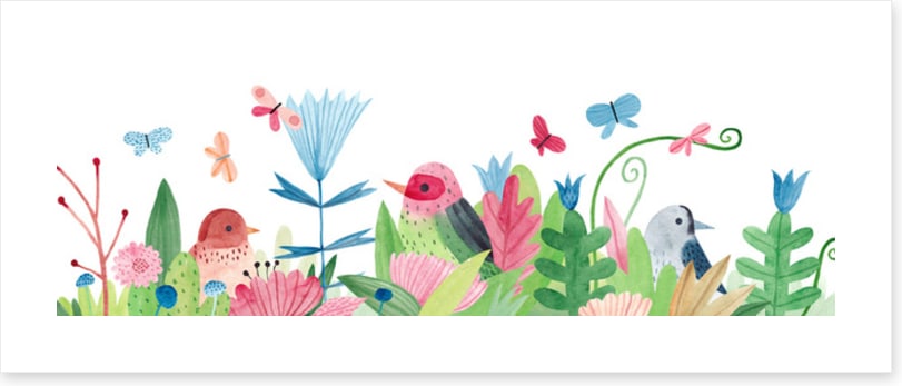 Bird garden panoramic