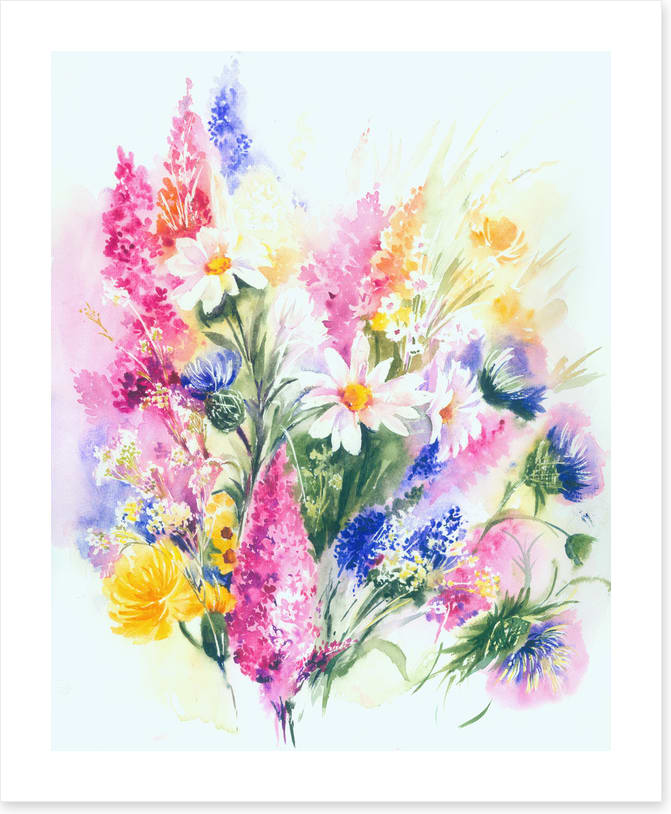 Soft sky wildflowers