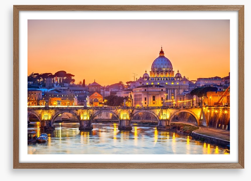 St. Peter's cathedral at night, Rome