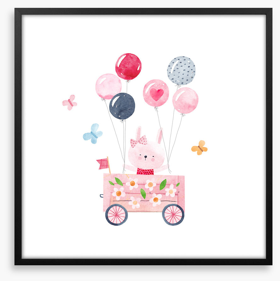 Pink balloon wagon