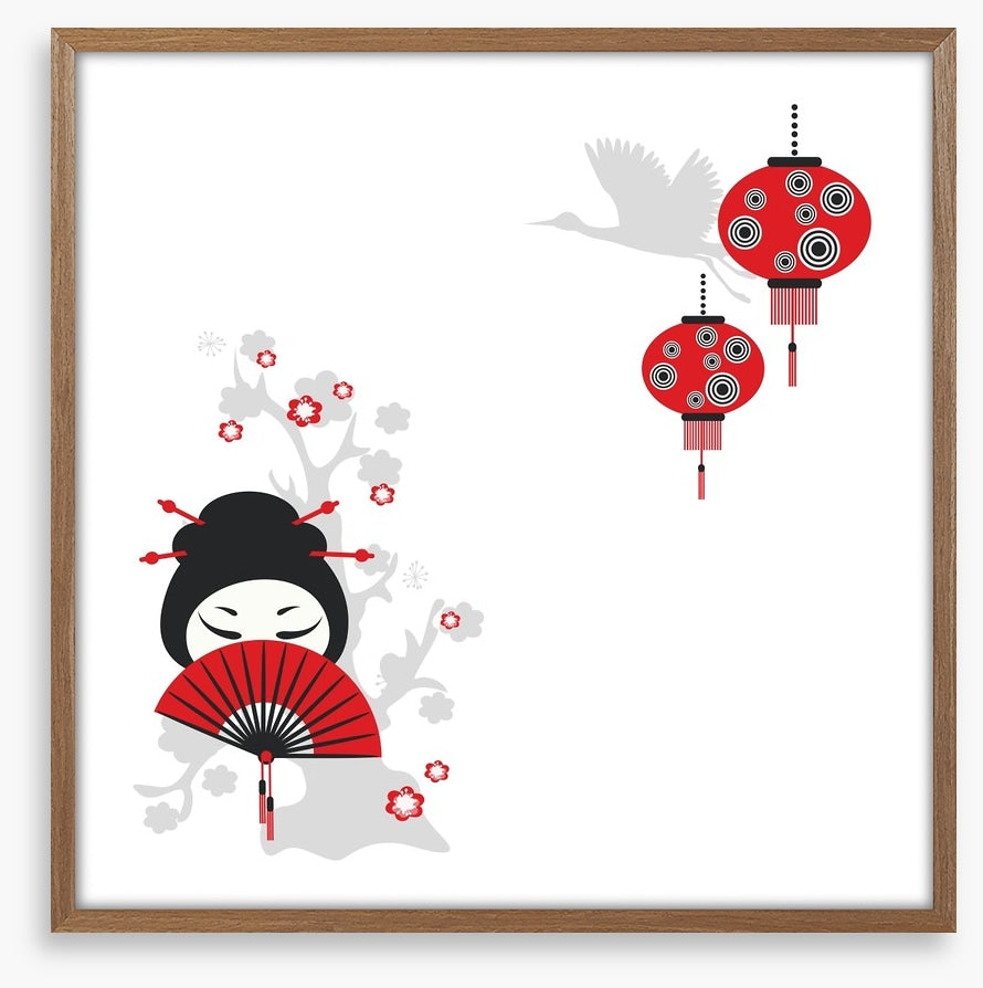 Below the red lanterns