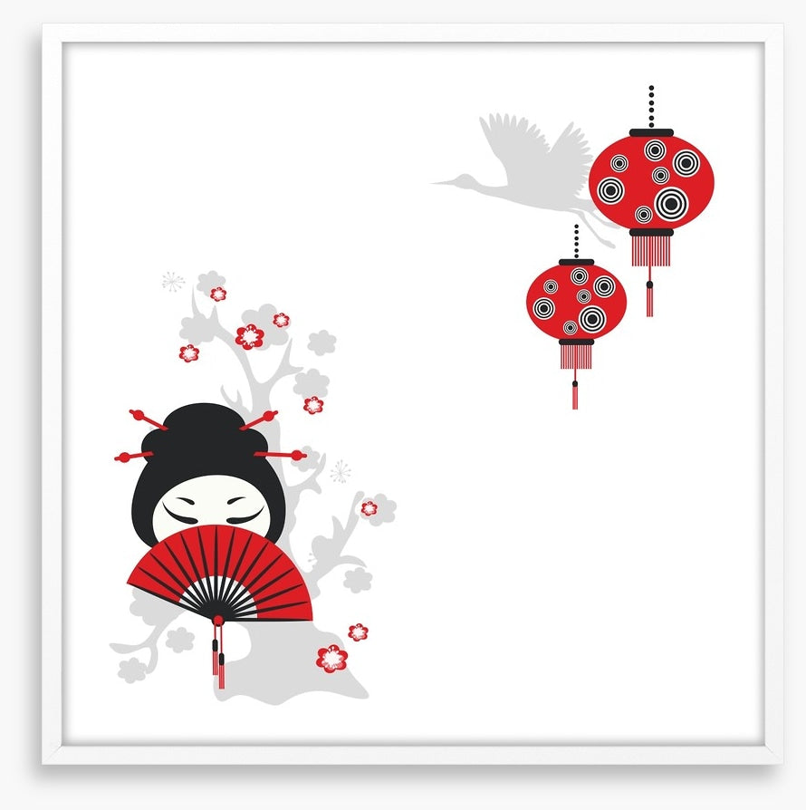 Below the red lanterns