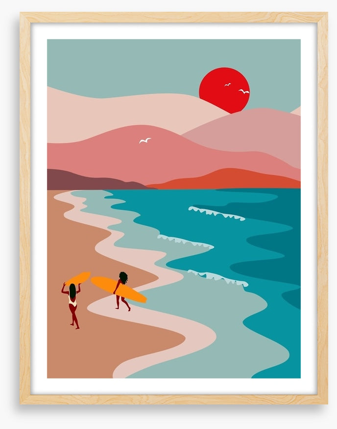 Setting sun surf
