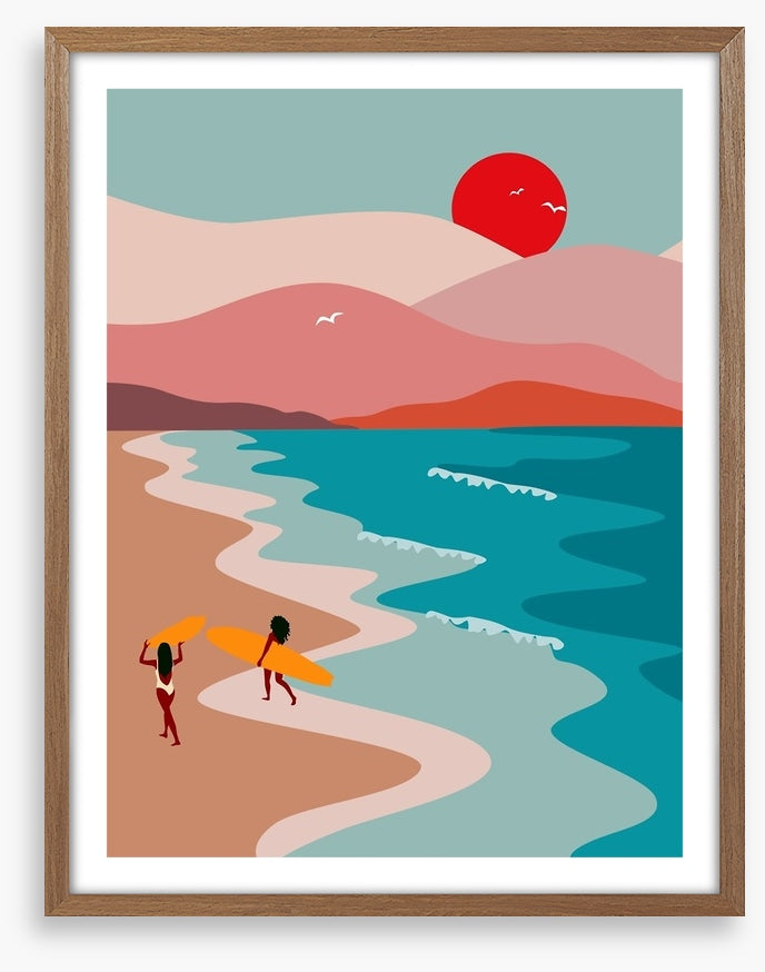 Setting sun surf
