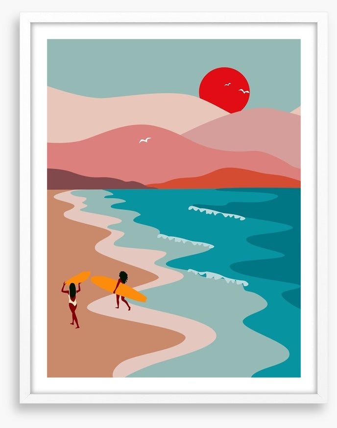 Setting sun surf