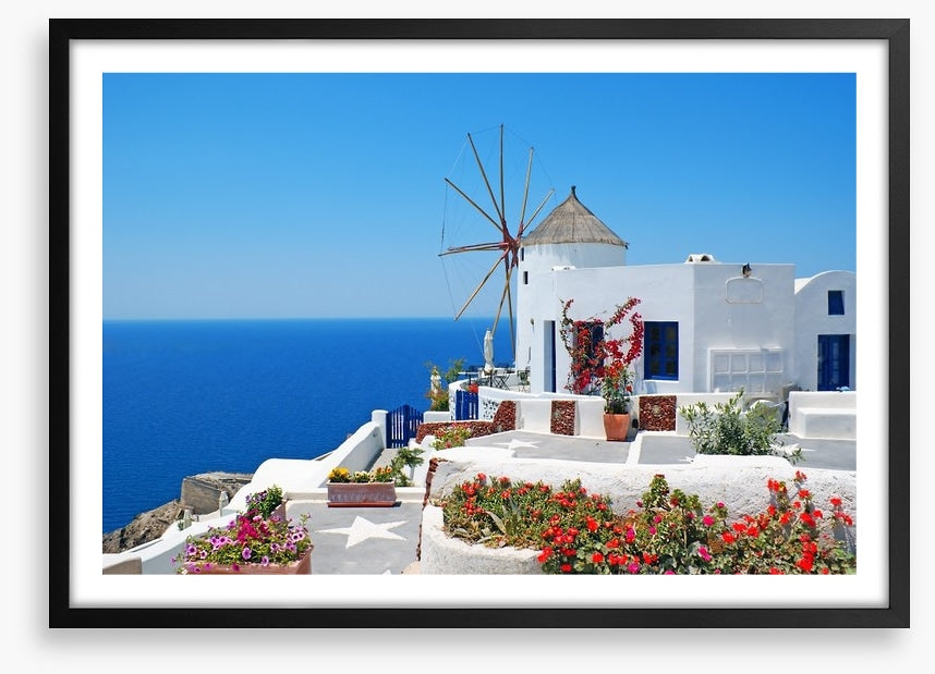 Oia windmill in Santorini, Greece