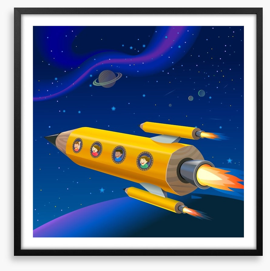 Pencil rocket to outerspace