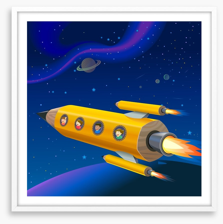 Pencil rocket to outerspace